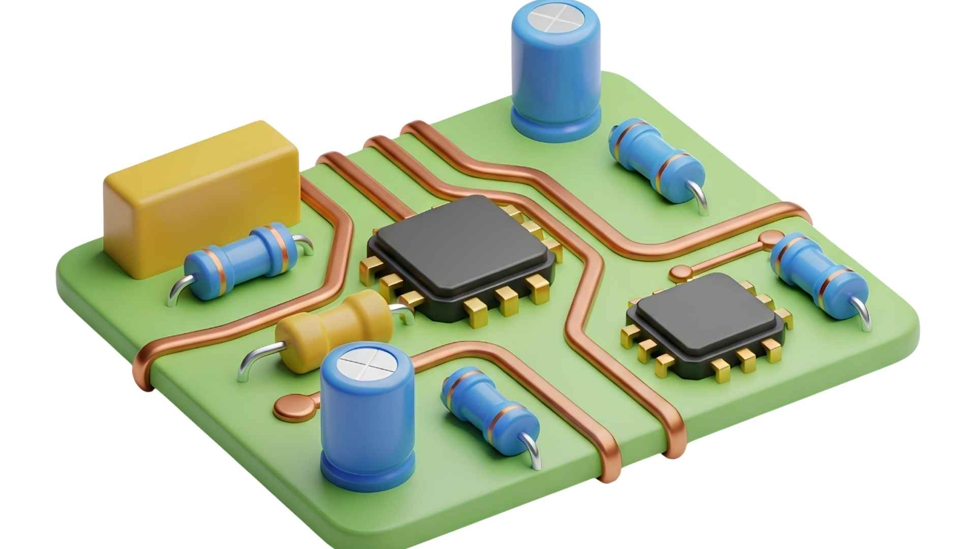 Carte électronique avec plusieurs condensateurs