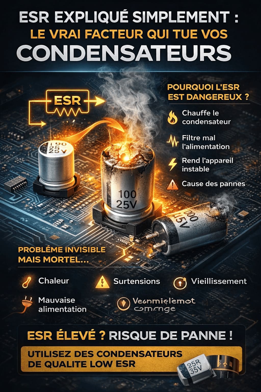 💥 ESR expliqué simplement : le vrai facteur qui tue vos condensateurs