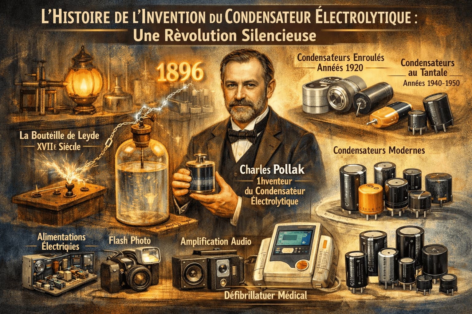 👨‍🔬 L'Histoire de l'Invention du Condensateur Électrolytique : Une Révolution Silencieuse