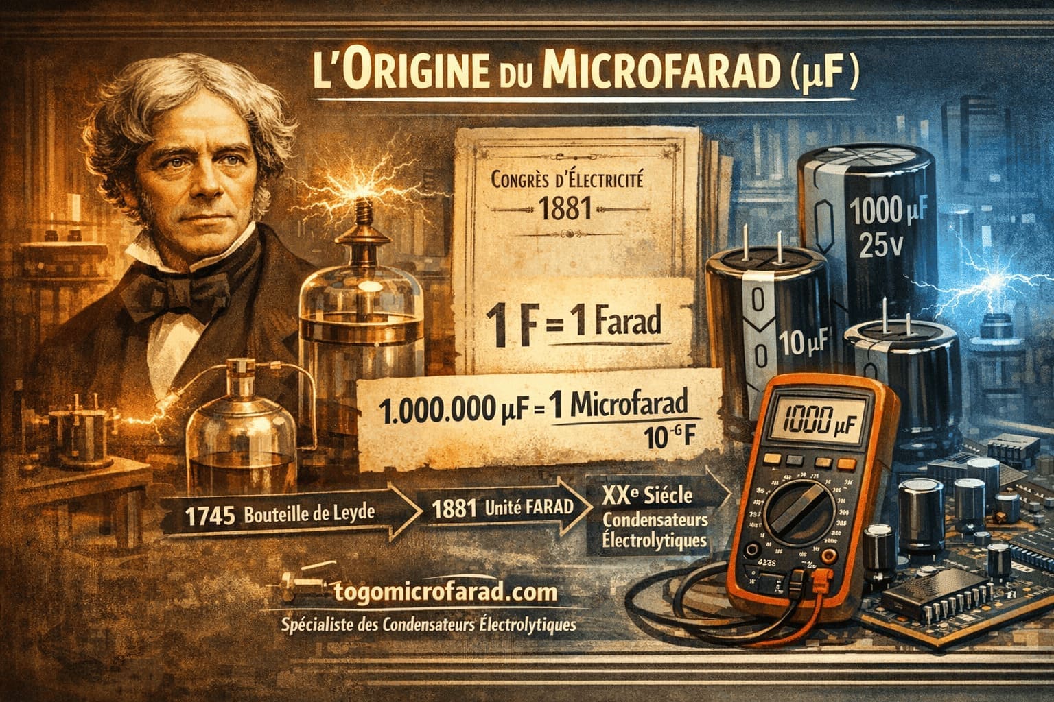📌 D’où vient l’unité microfarad (µF) pour les condensateurs ? Histoire et explications